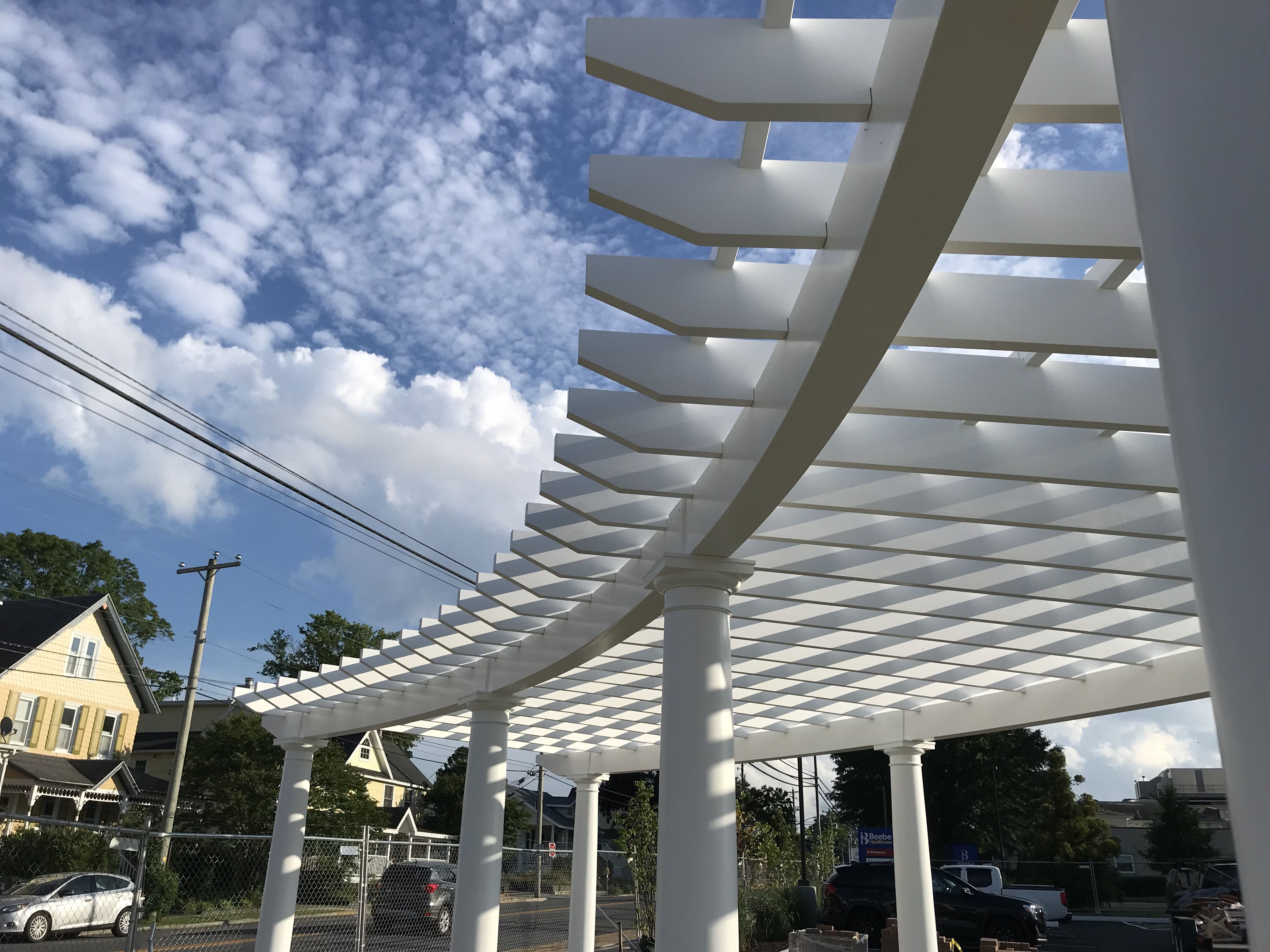 curved pergola.