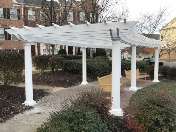 curved pergola.