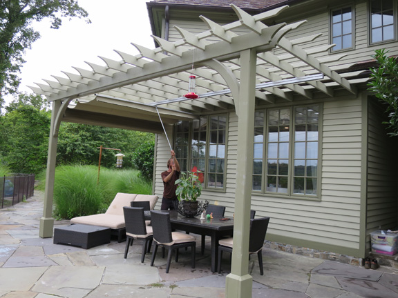 Attached post and beam pergola