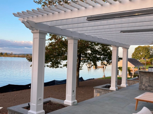 Outdoor Kitchen fiberglass pergola in Connecticut