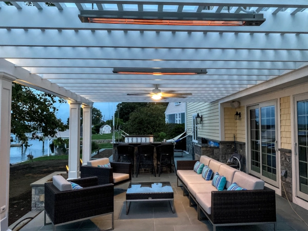 Outdoor Kitchen fiberglass pergola in Connecticut