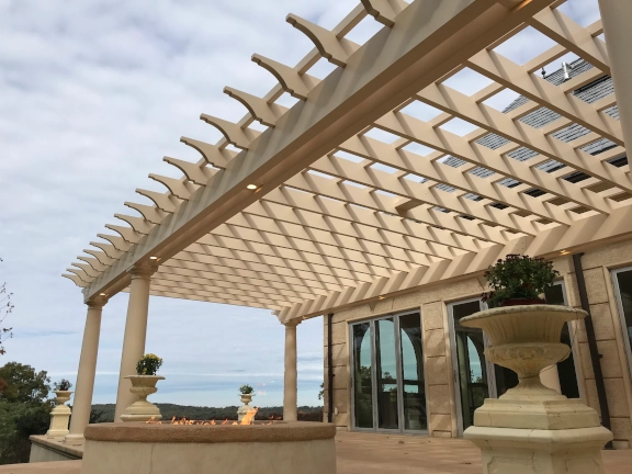 Large fiberglass pergola in Connecticut